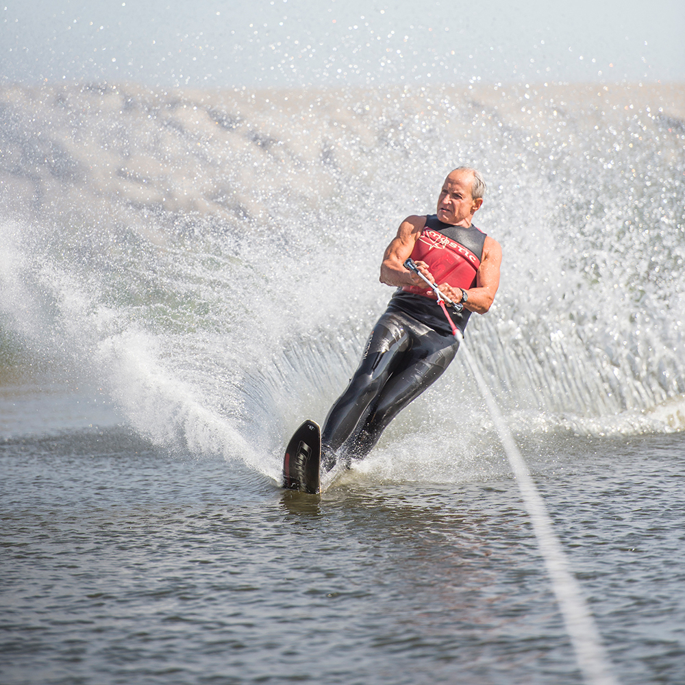 Dr. Belogorsky water skiing